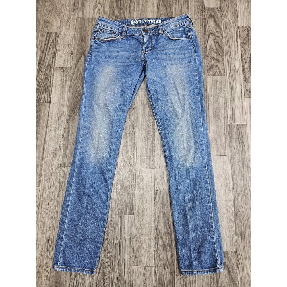 (3/$35) Bullhead Jeans Womens 5 Short Hermosa Super Skinny Mid Rise Distressed